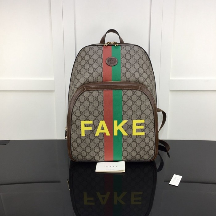 G*u*i ''fake/not'' print medium backpack 636654