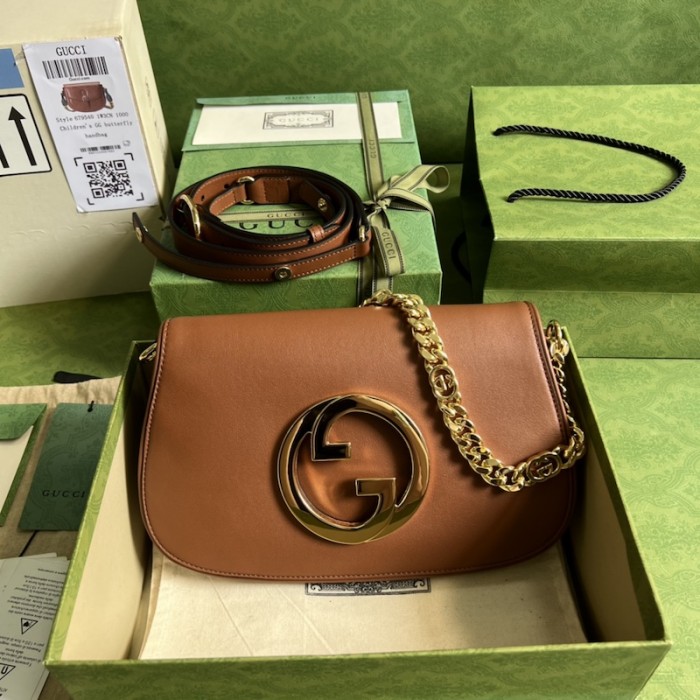 G*u*i blondie shoulder bag ‎699268 tan