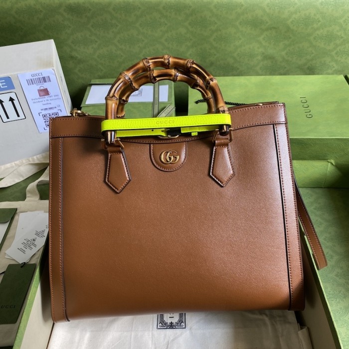 G*u*i diana medium tote bag brown 655658