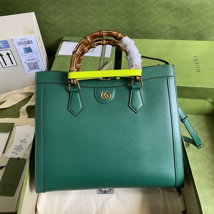 G*u*i diana medium tote bag green 655658