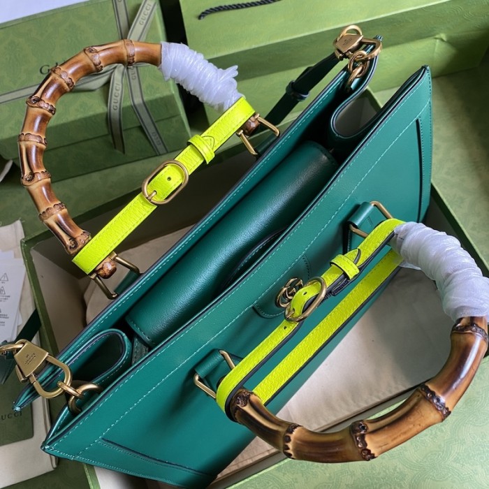G*u*i diana medium tote bag green 655658