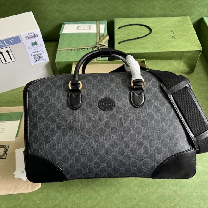G*u*i duffle bag with interlocking g ‎696014 black