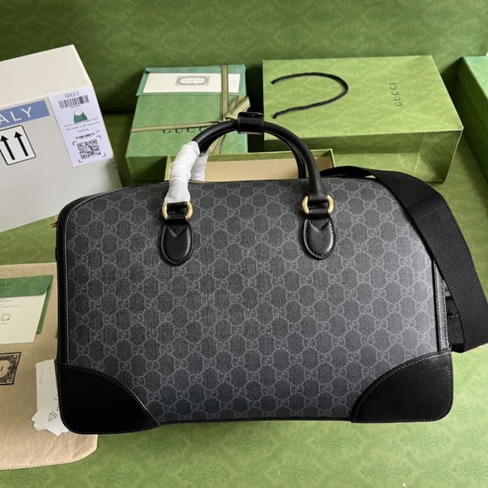 G*u*i duffle bag with interlocking g 696014 black