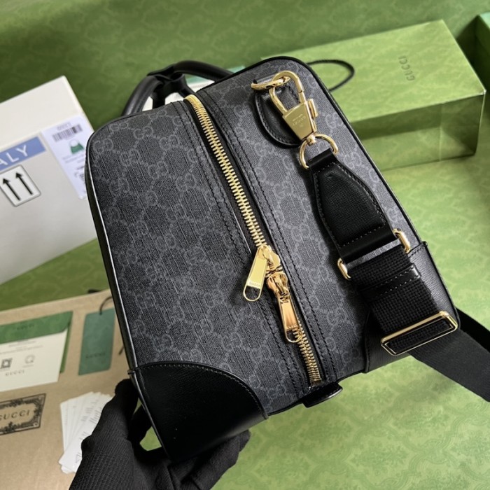 G*u*i duffle bag with interlocking g 696014 black