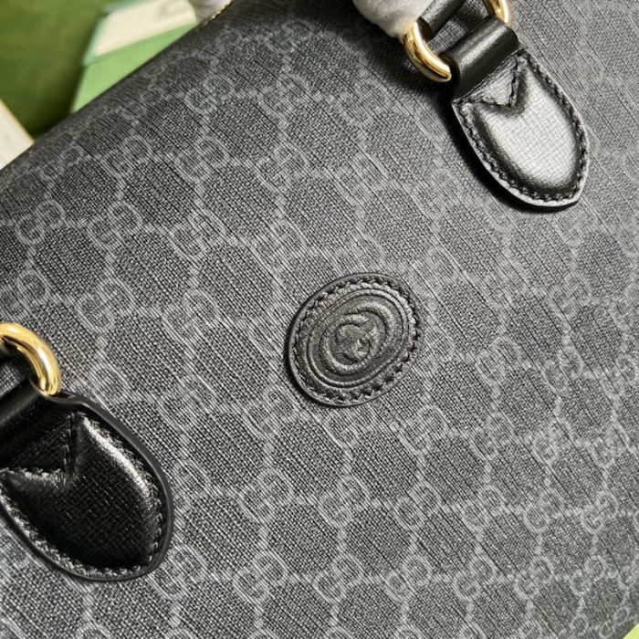 G*u*i duffle bag with interlocking g 696014 black