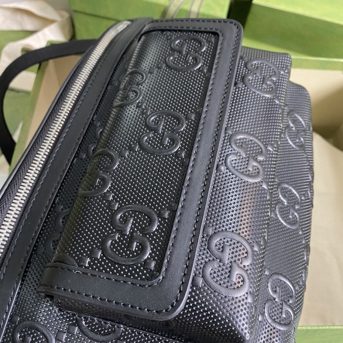 G*u*i gg embossed belt bag black 645093