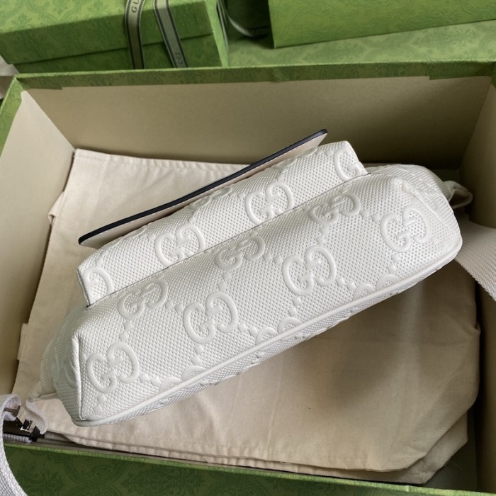 G*u*i gg embossed belt bag white 645093