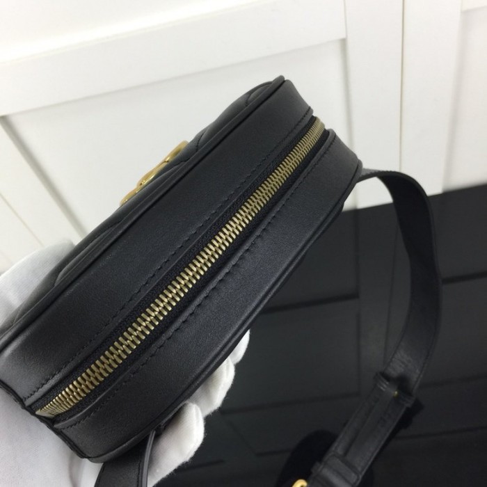 G*u*i gg marmont matelassé leather belt bag black