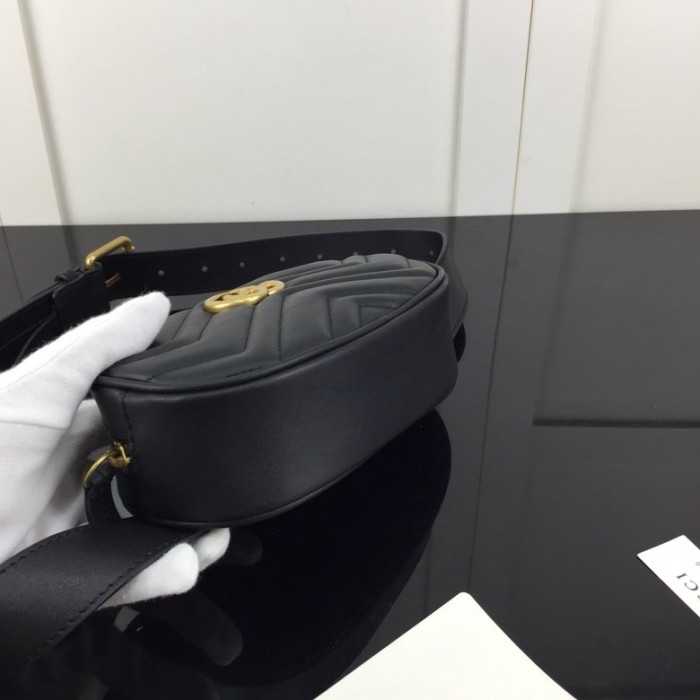 G*u*i gg marmont matelassé leather belt bag black