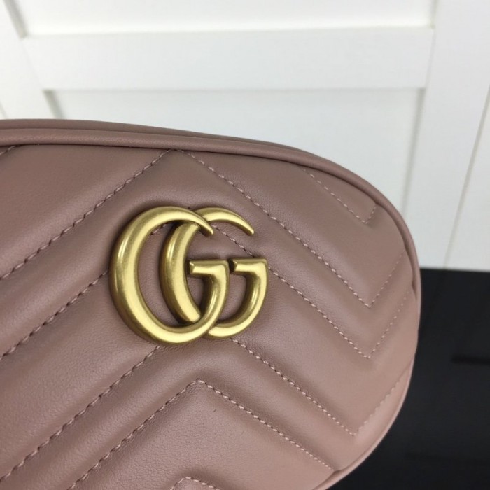 G*u*i gg marmont matelassé leather belt bag dusty pink