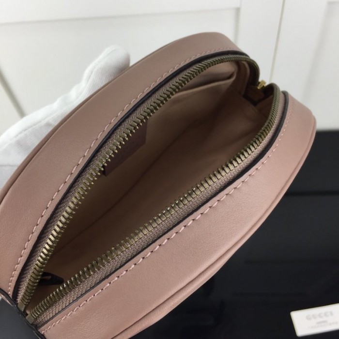 G*u*i gg marmont matelassé leather belt bag dusty pink
