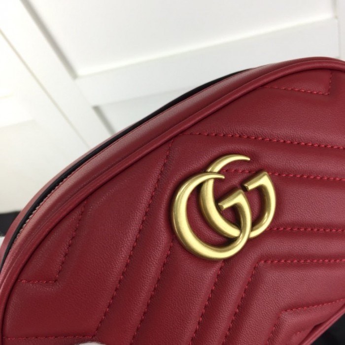 G*u*i gg marmont matelassé leather belt bag red