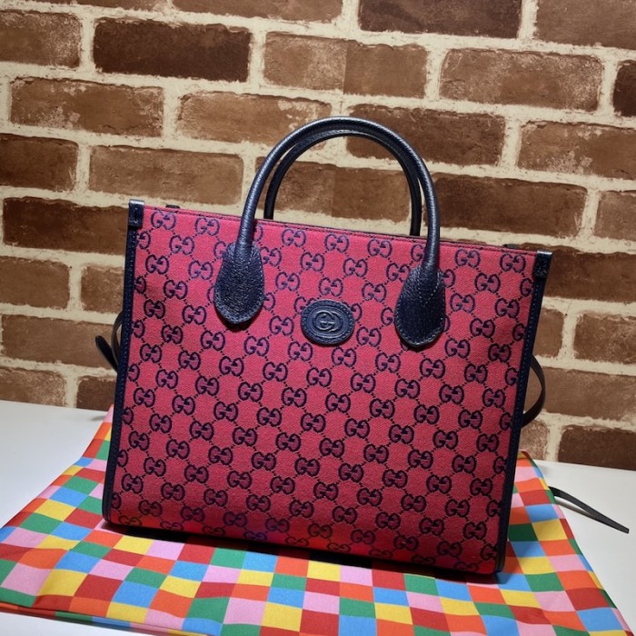 G*u*i gg multicolour small tote bag red 659983