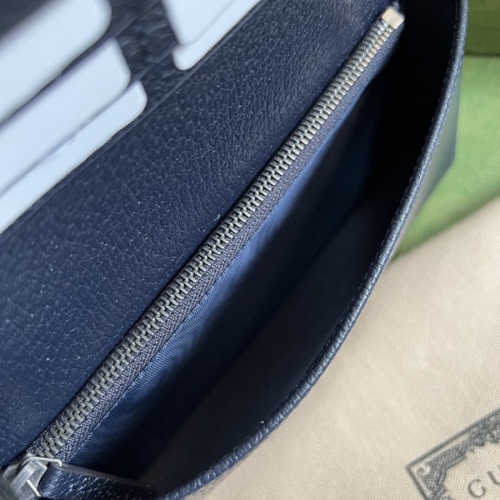 G*u*i horsebit 1955 wallet with chain ‎621892 blue