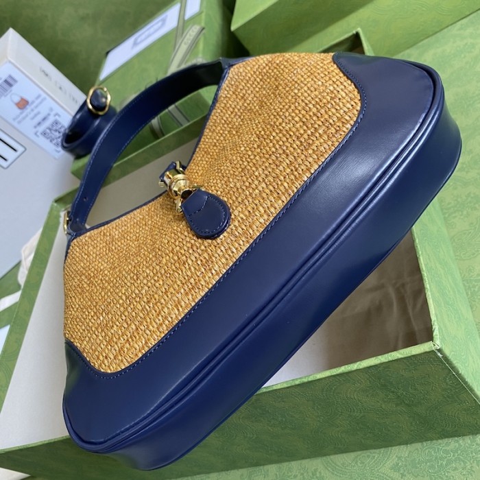 G*u*i jackie 1961 medium shoulder bag camel straw effect