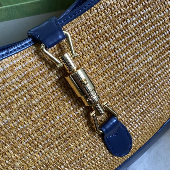 G*u*i jackie 1961 medium shoulder bag camel straw effect