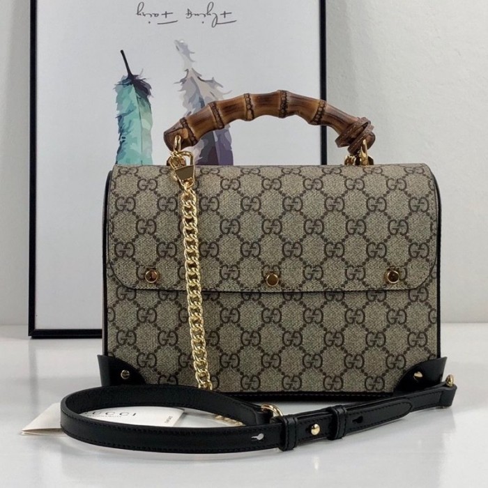 G*u*i padlock gg small bamboo shoulder bag 603221