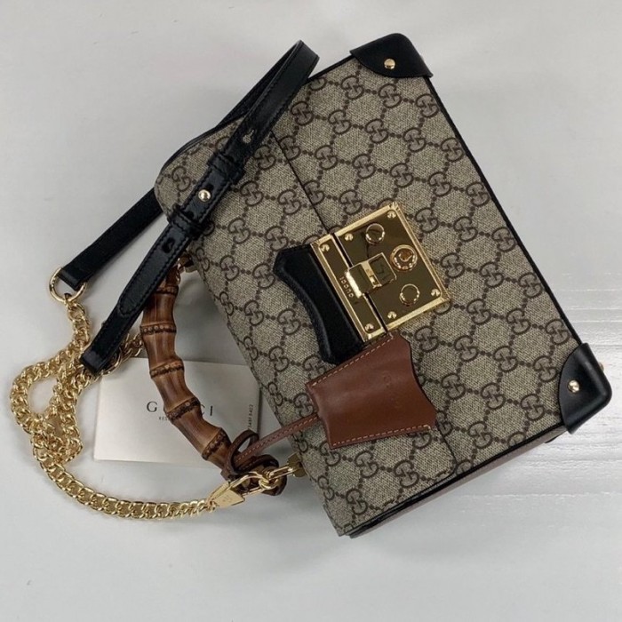 G*u*i padlock gg small bamboo shoulder bag 603221