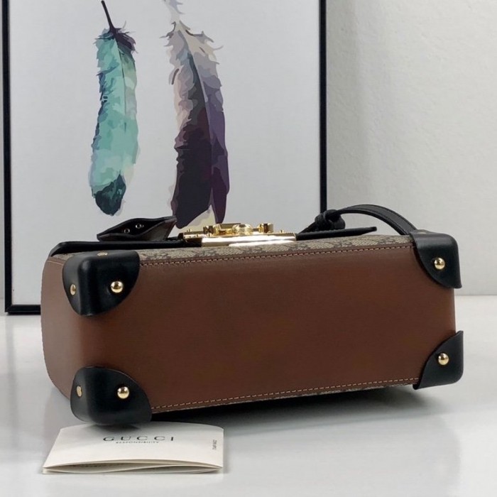 G*u*i padlock gg small bamboo shoulder bag 603221
