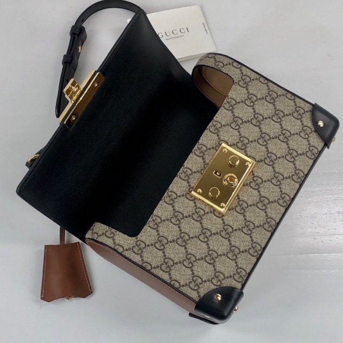 G*u*i padlock gg small bamboo shoulder bag 603221