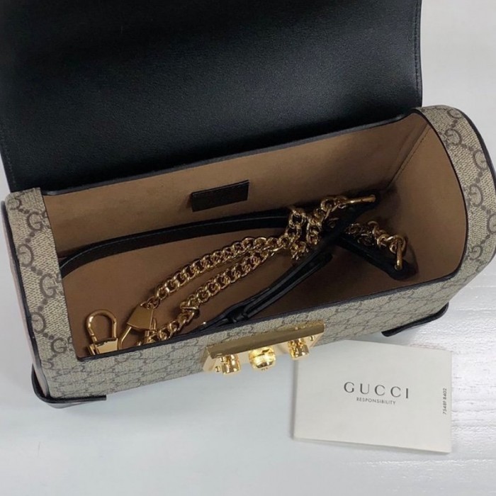 G*u*i padlock gg small bamboo shoulder bag 603221