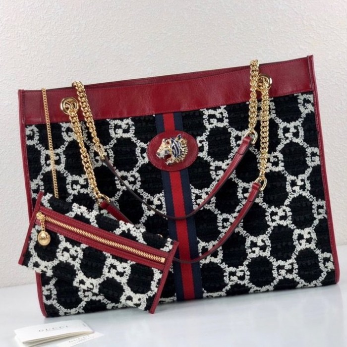 G*u*i rajah large tote handbag black 537219