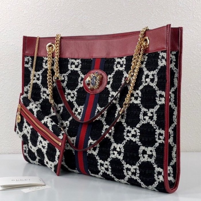 G*u*i rajah large tote handbag black 537219