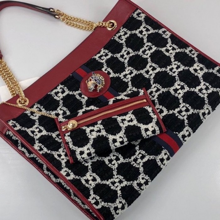 G*u*i rajah large tote handbag black 537219
