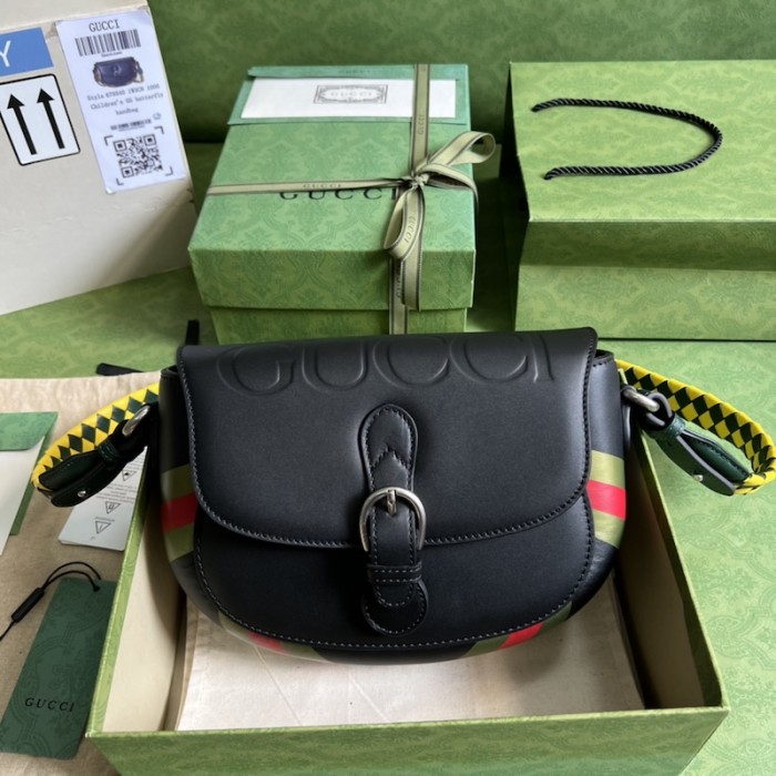 G*u*i small shoulder bag with logo black 679540