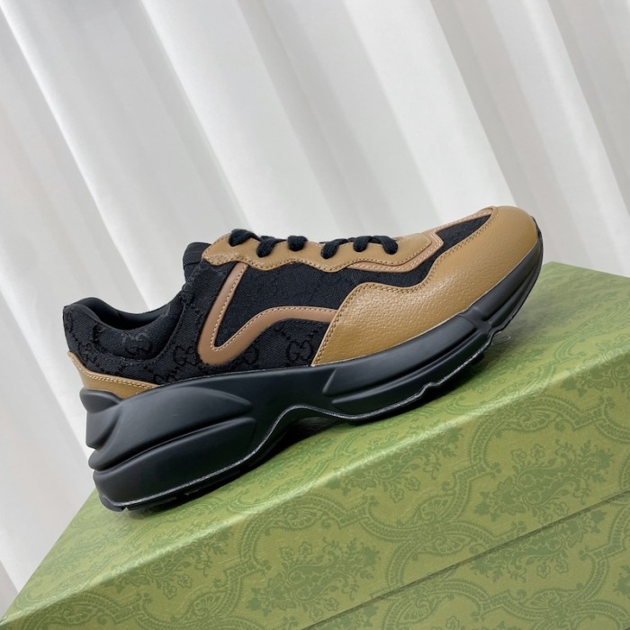g*u*i men''s rhyton sneaker black maxi gg Sup*e canvas ‎725932