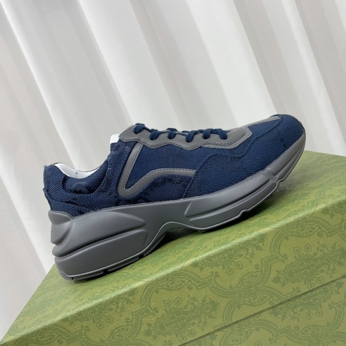 g*u*i men''s rhyton sneaker blue maxi gg Sup*e canvas ‎725932