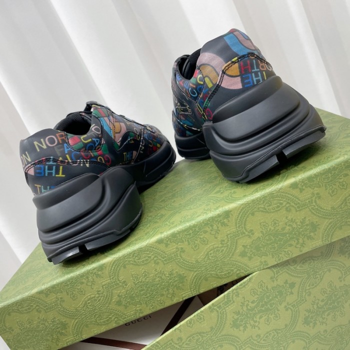 the north face x G*u*i rhyton sneaker black leather ‎685739