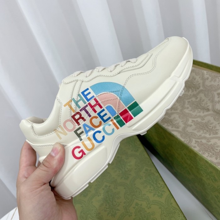 the north face x G*u*i rhyton sneaker white leather ‎685641