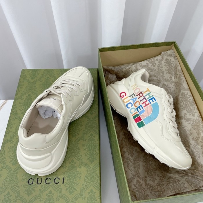 the north face x G*u*i rhyton sneaker white leather 685641
