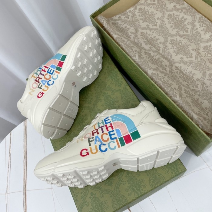the north face x G*u*i rhyton sneaker white leather 685641