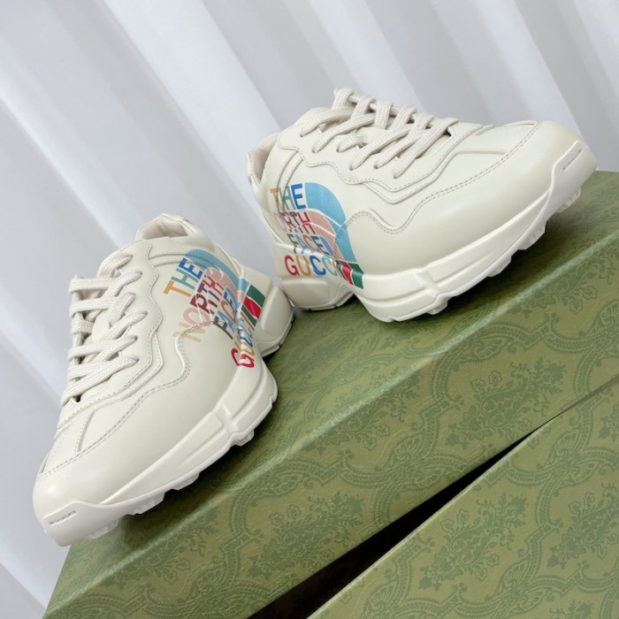the north face x G*u*i rhyton sneaker white leather 685641