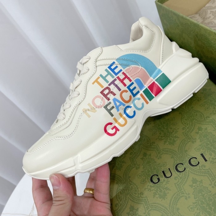 the north face x G*u*i rhyton sneaker white leather 685641