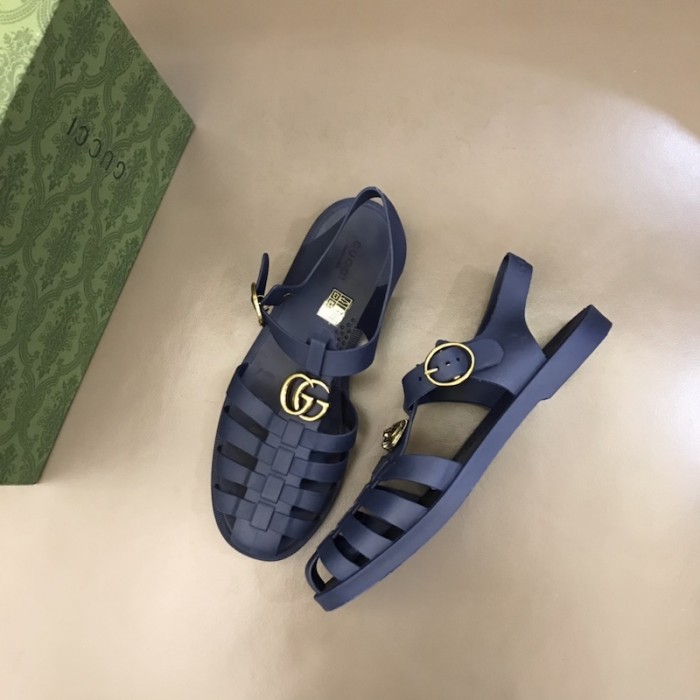 G*u*i rubber buckle strap sandal blue