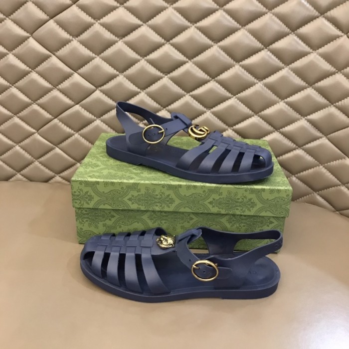 G*u*i rubber buckle strap sandal blue