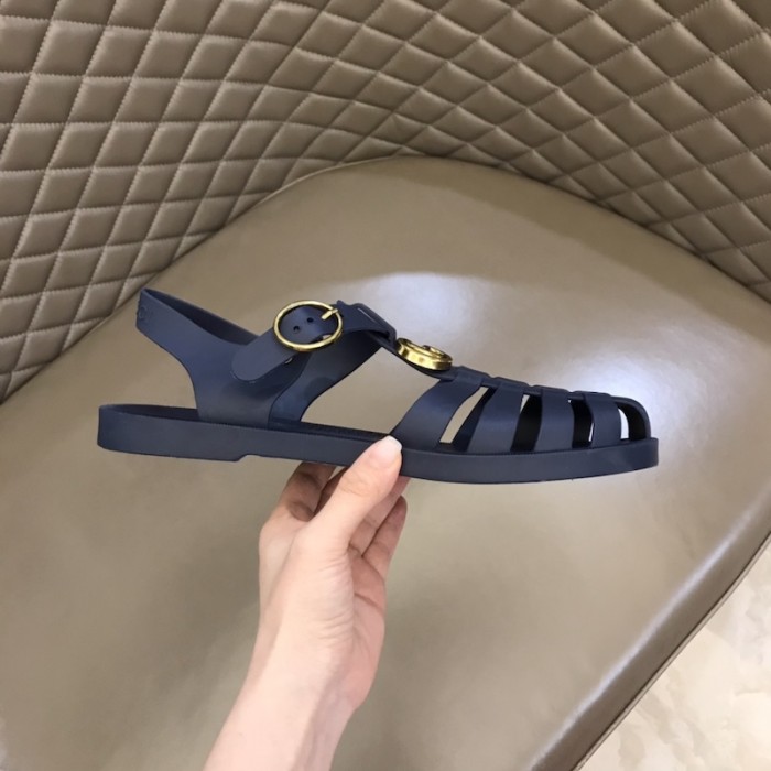 G*u*i rubber buckle strap sandal blue