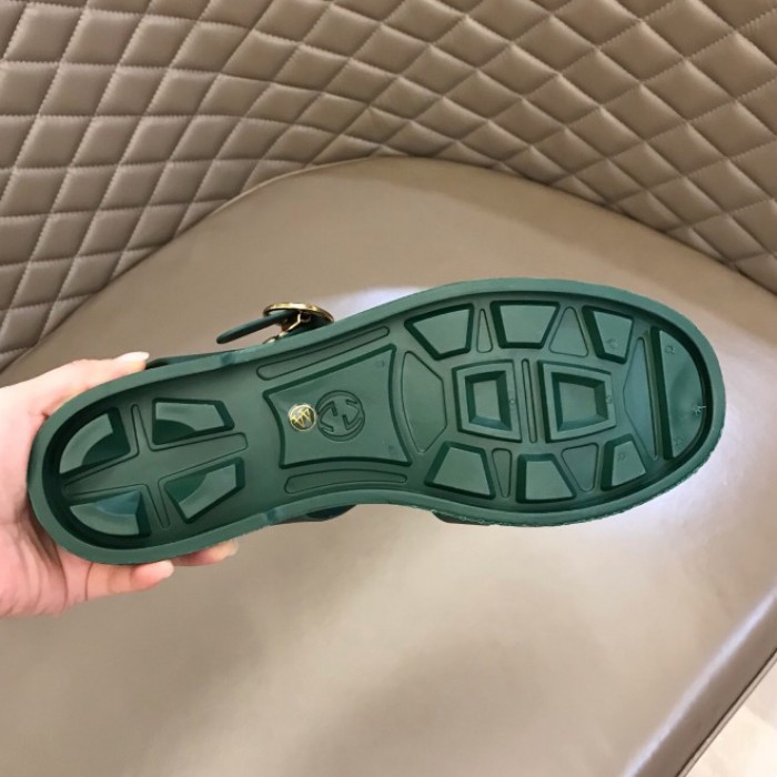 G*u*i rubber buckle strap sandal green