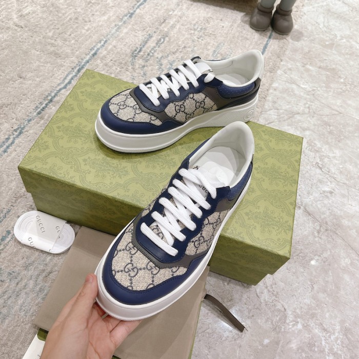 G*u*i gg embossed sneaker blue canvas