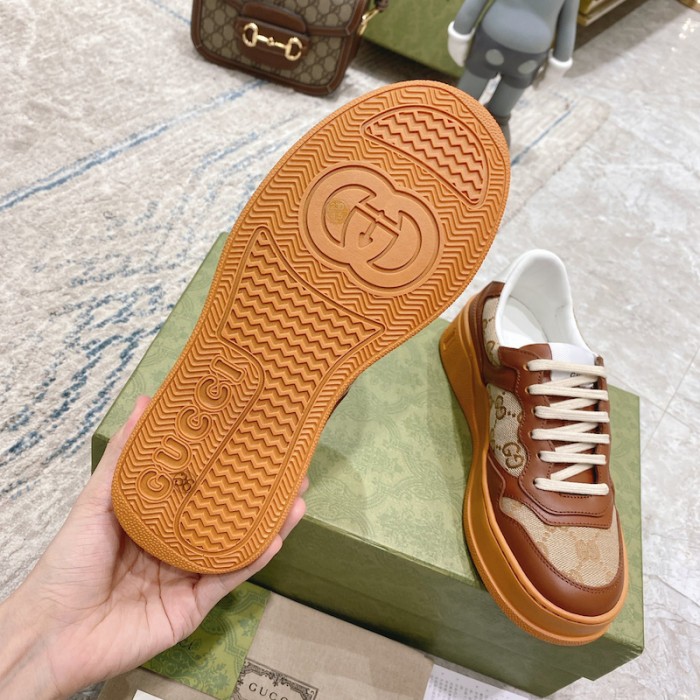 G*u*i gg embossed sneaker brown canvas