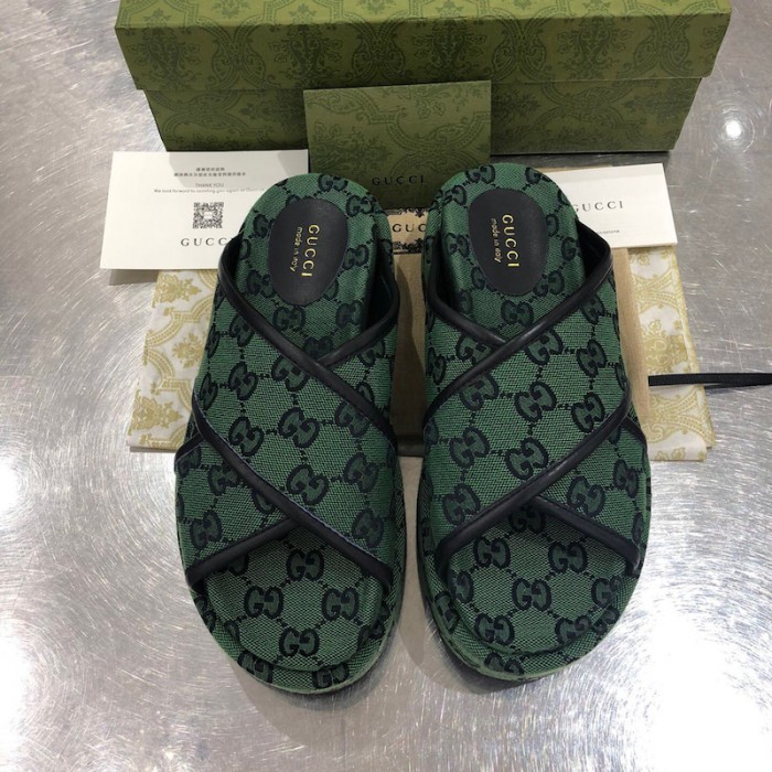 G*u*i gg multicolour platform sandal green