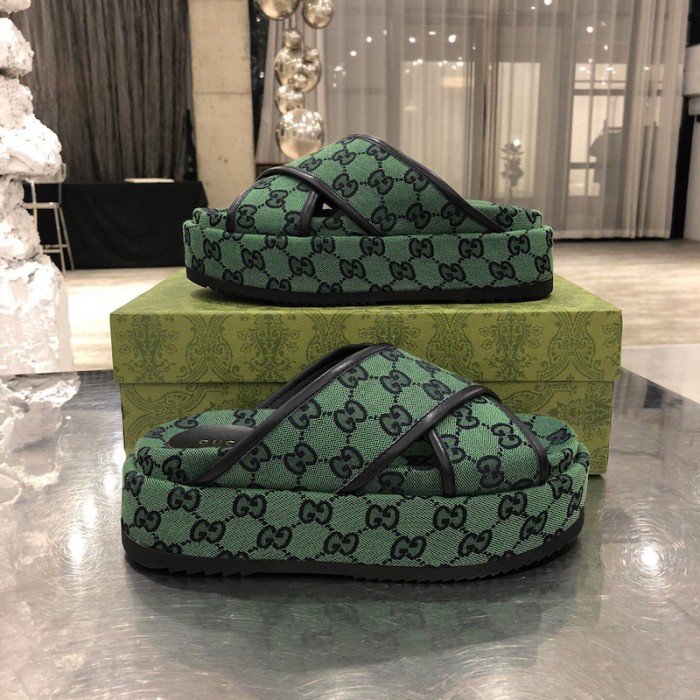 G*u*i gg multicolour platform sandal green