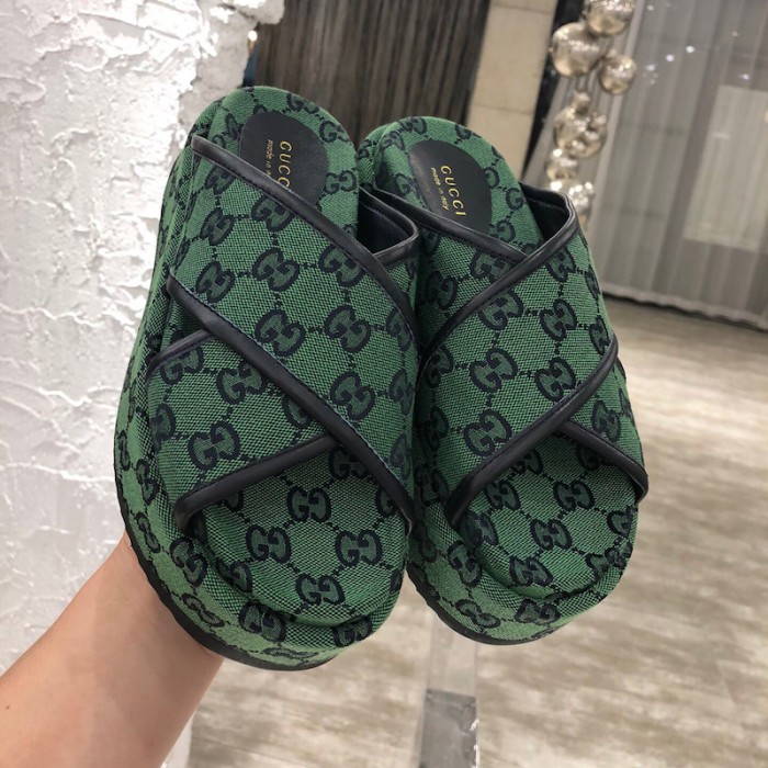 G*u*i gg multicolour platform sandal green