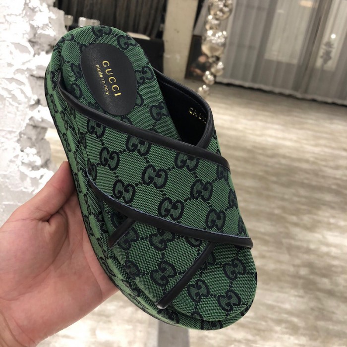 G*u*i gg multicolour platform sandal green