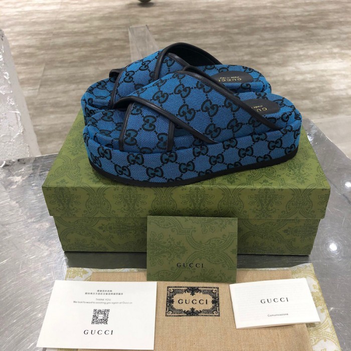 G*u*i gg multicolour platform sandal blue