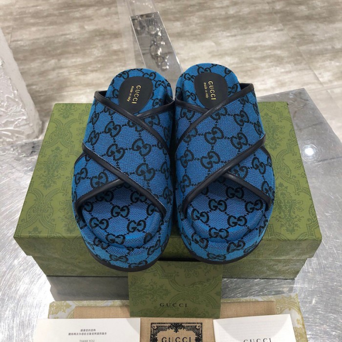 G*u*i gg multicolour platform sandal blue