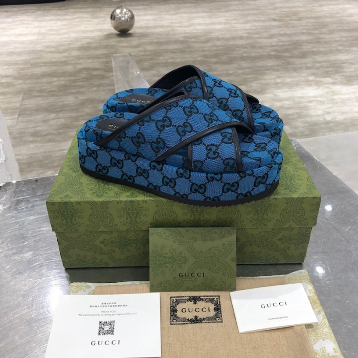 G*u*i gg multicolour platform sandal blue
